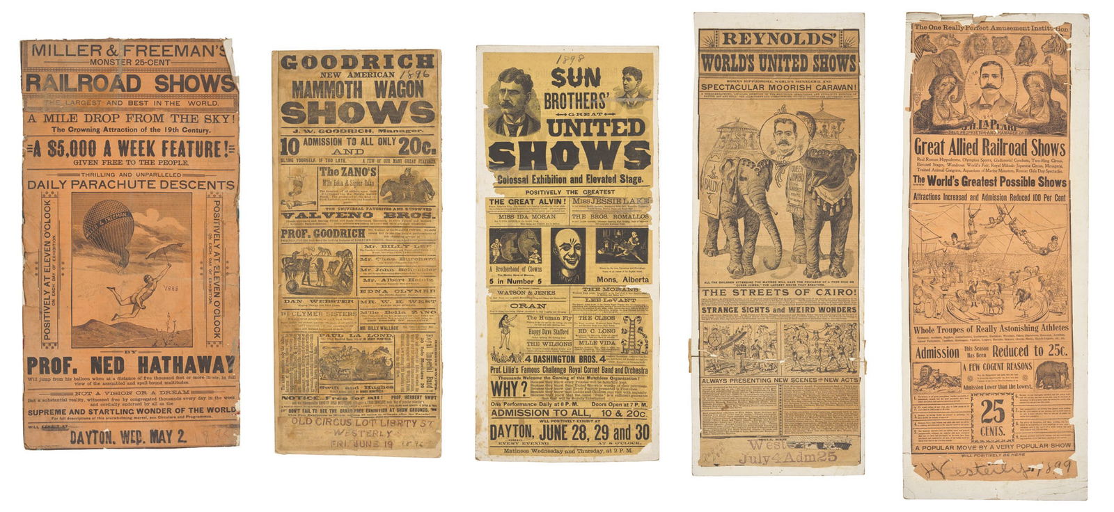 Five Pictorial Circus Broadsides, Nineteenth Century (American, 1880s-1890s) (1 of 6)