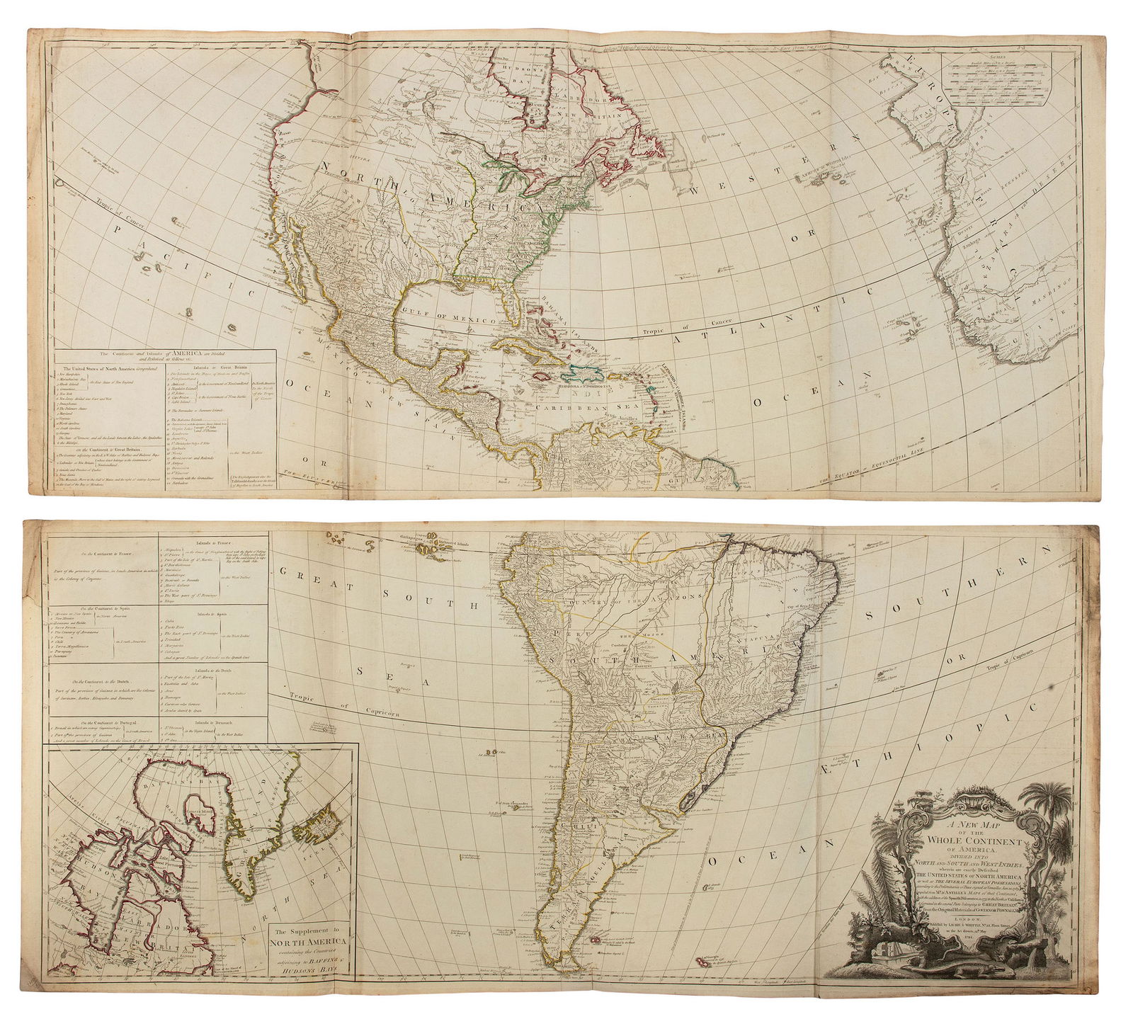 A New Map of the Whole Continent of North America by Laurie & Whittle (London, 1794) (1 of 6)
