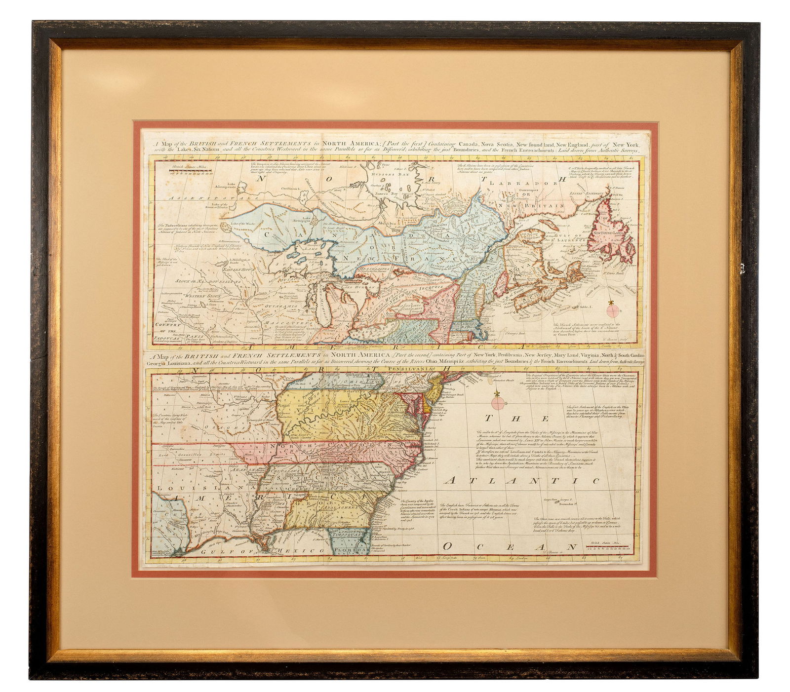 A Map of the British and French Settlements in North America (London, 1755) (1 of 3)