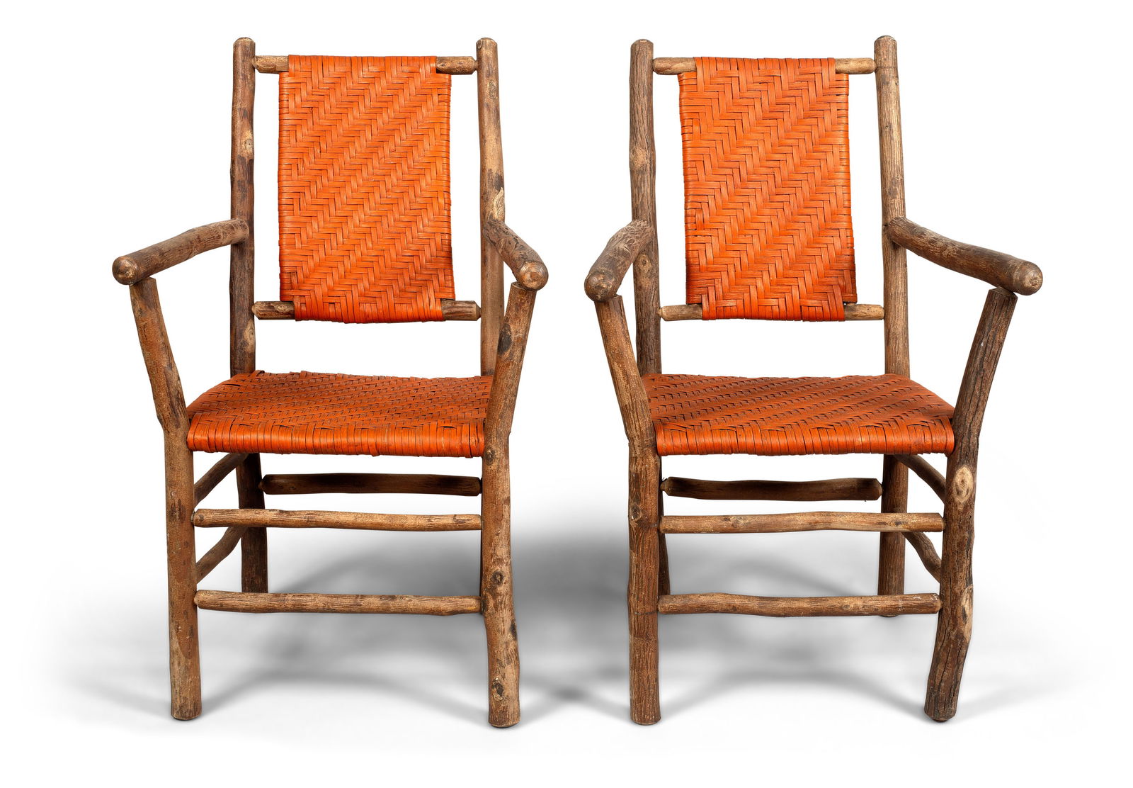Pair of Rustic Arm Chairs by Indiana Hickory (Indiana, ca. 1935) (1 of 2)