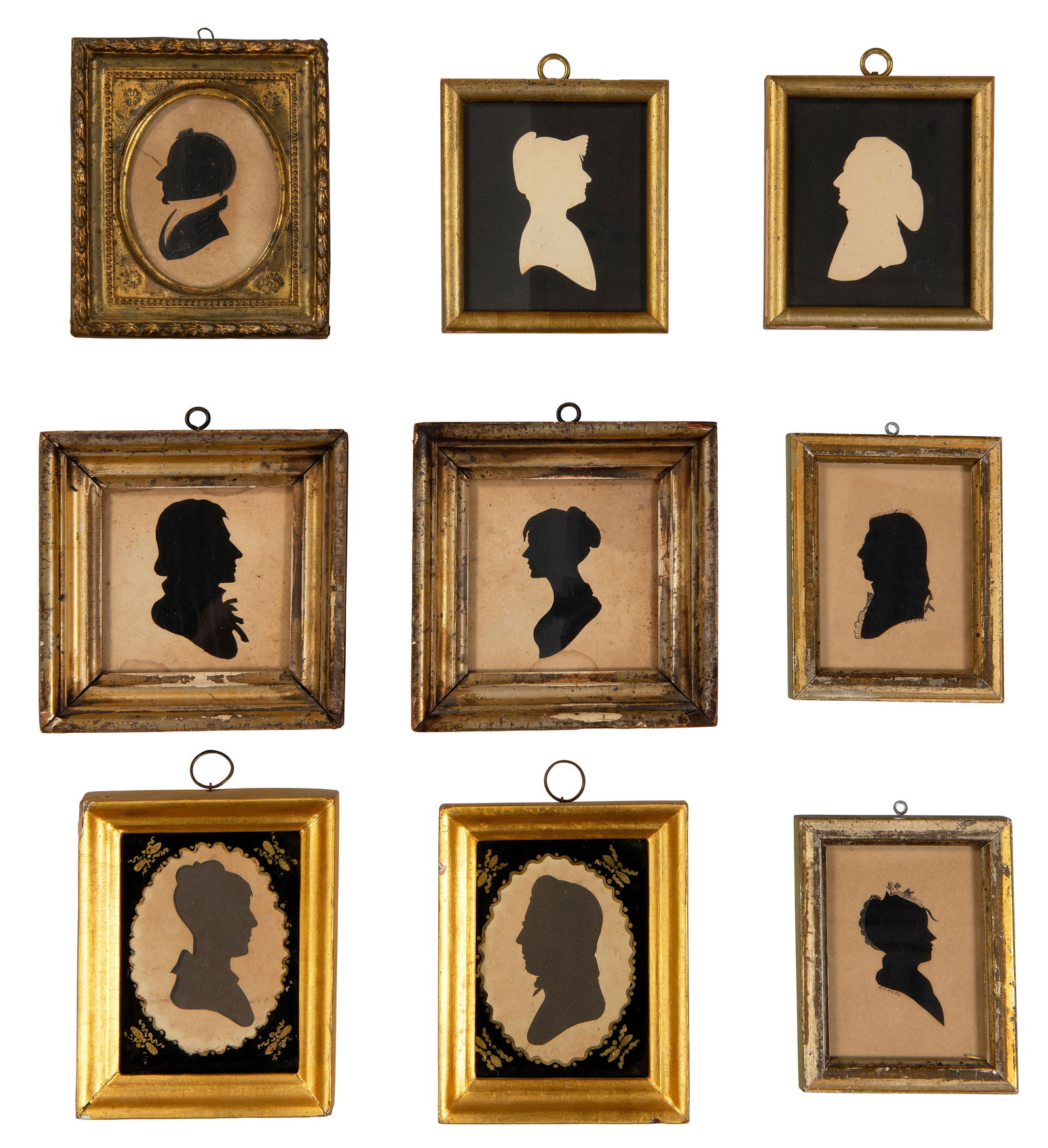 Collection of Nine Hollow-Cut Silhouettes in Gilt Frames (America, 19th century) (1 of 5)