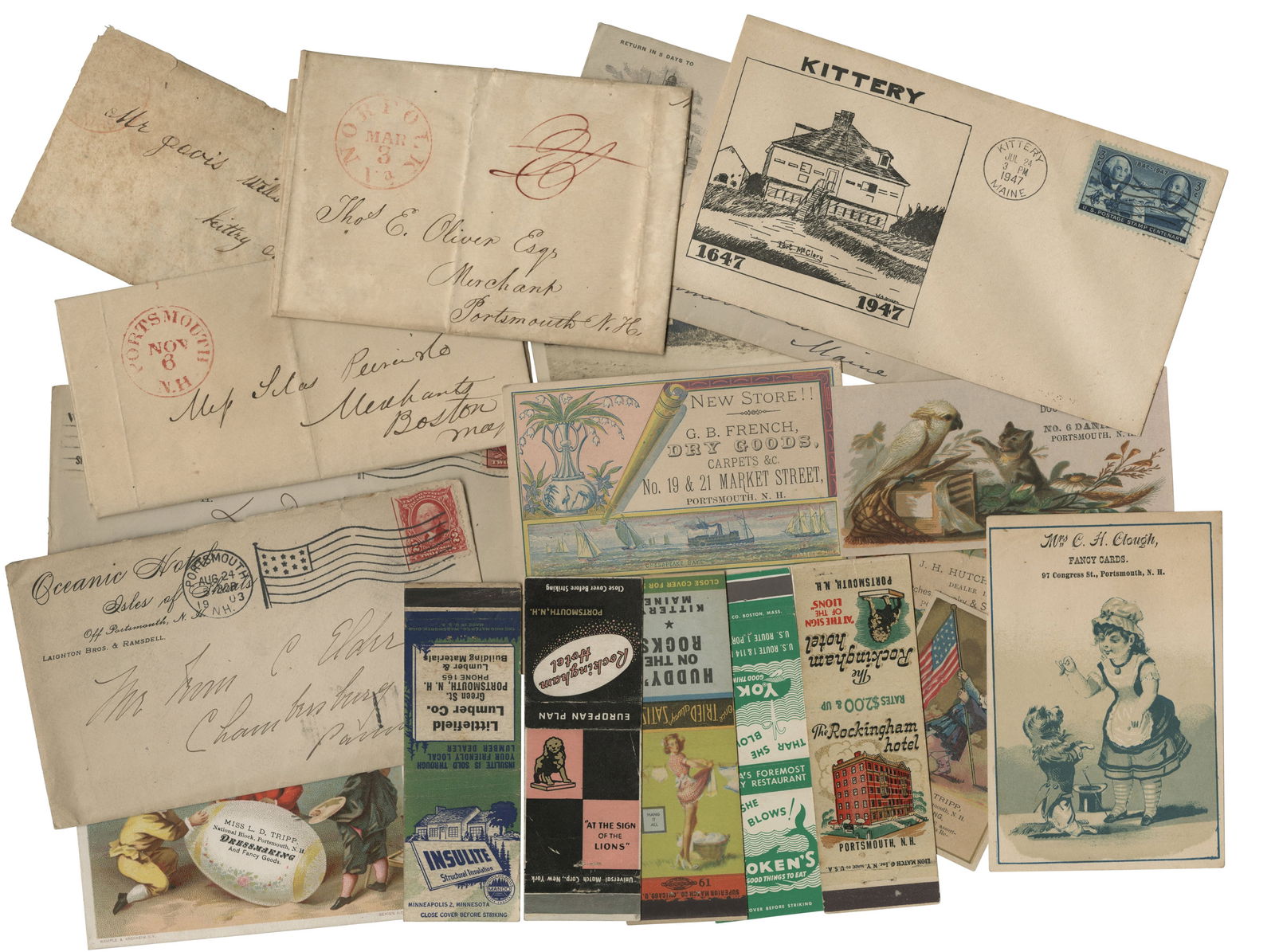 Collection of Documents and Printed Ephemera from Portsmouth, New Hampshire and York and Kittery, (1 of 2)