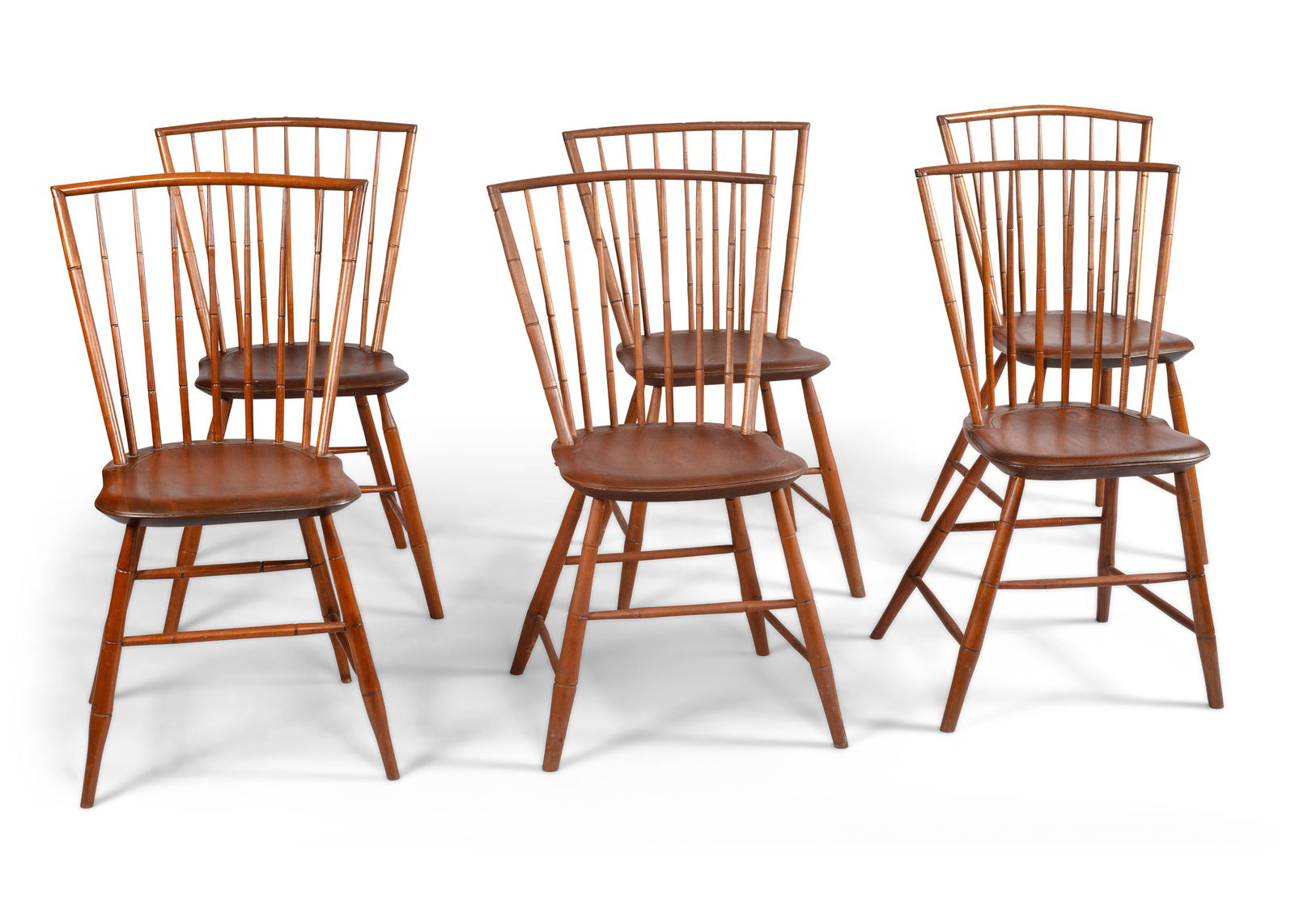 Set of Six Square-Back Windsor Side Chairs (America, ca. 1800) (1 of 1)
