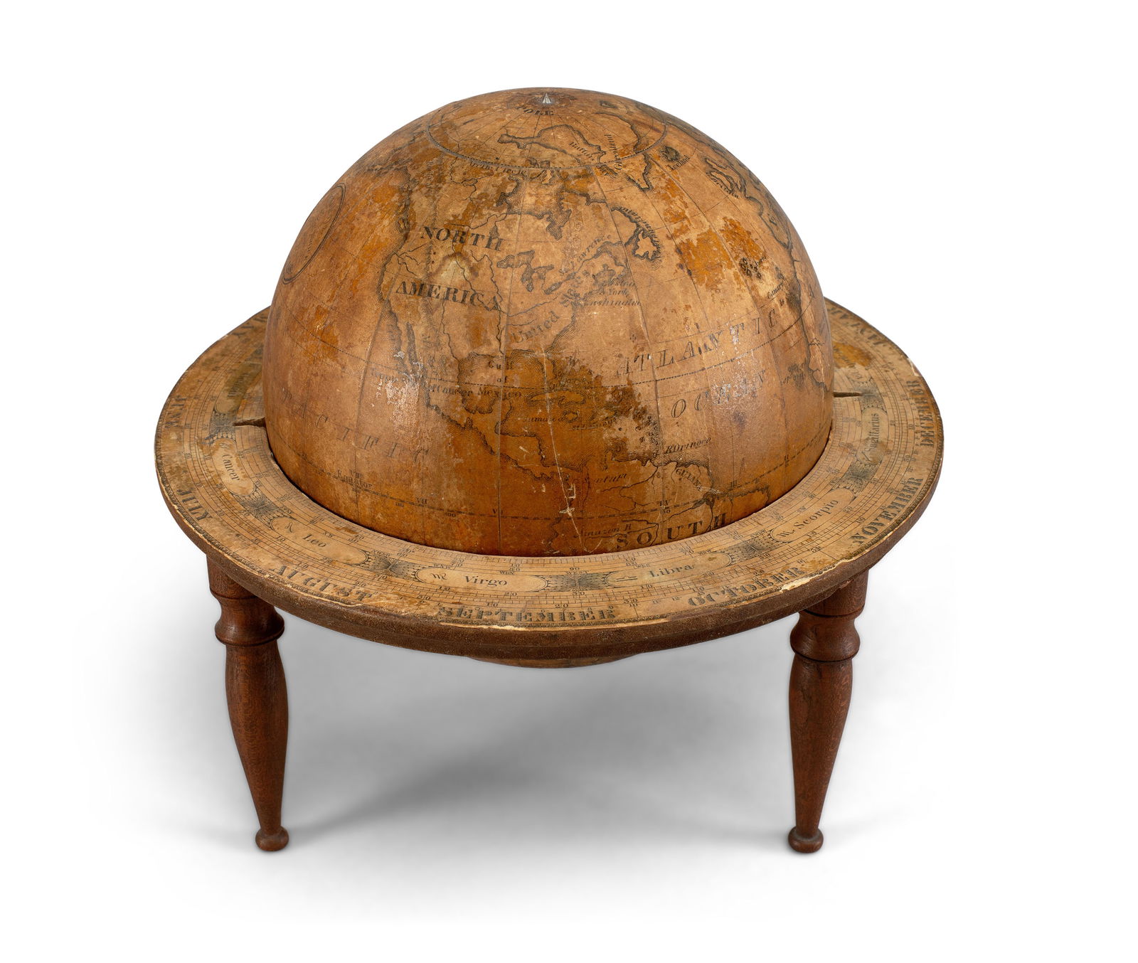Miniature Terrestrial Globe by David Murdock (West Boylston, Massachusetts, ca. 1815) (1 of 4)