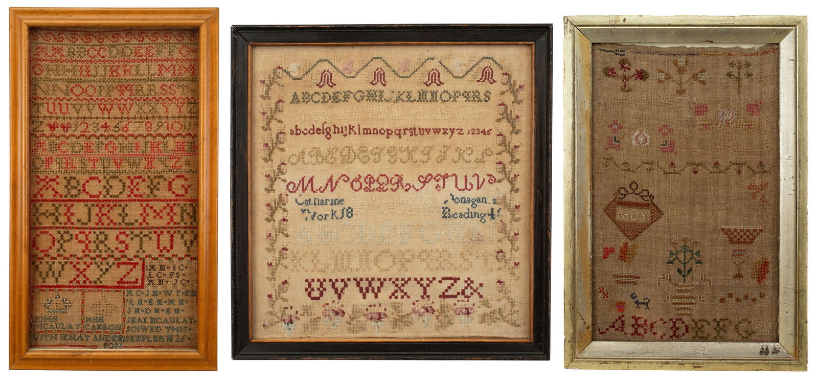Three Needlework Embroideries (19th century) (1 of 7)