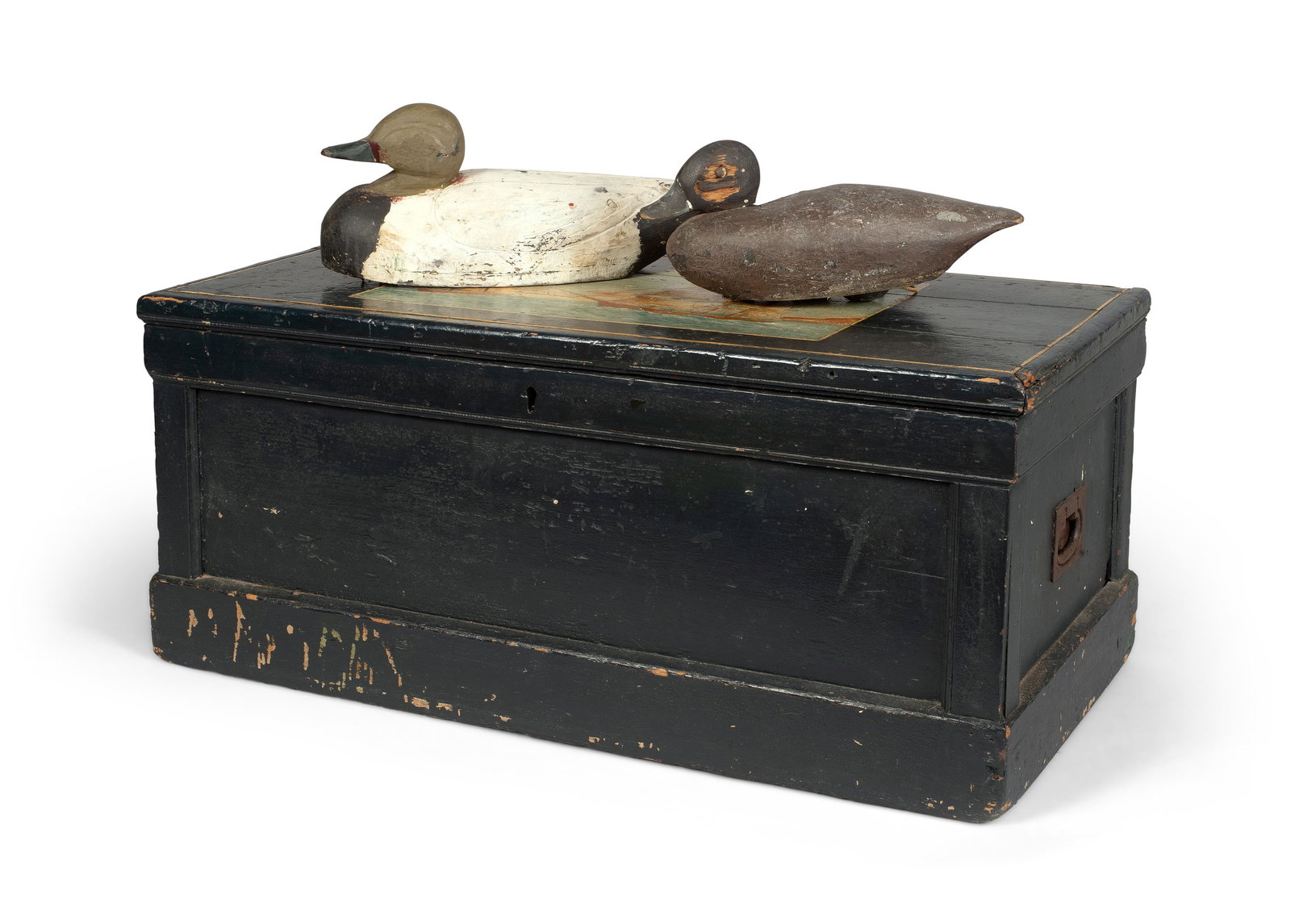 Antique Painted Sea Chest and Carved Decoys (1 of 8)
