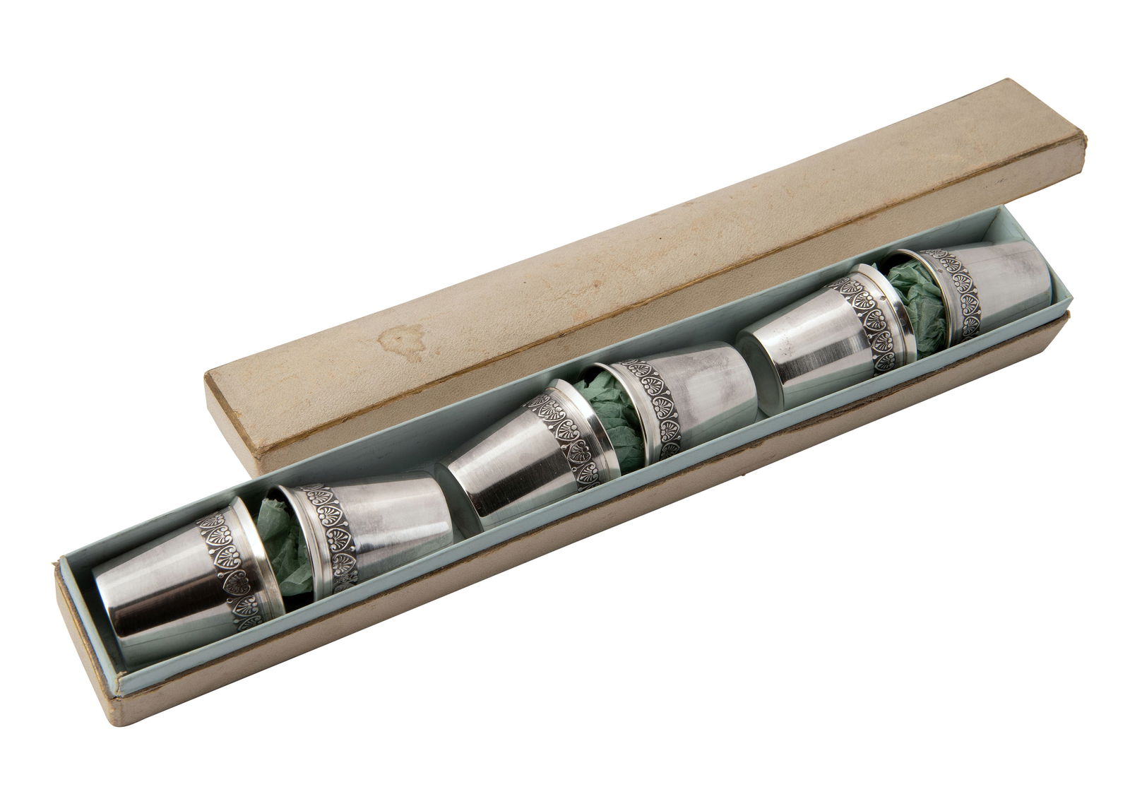 Set of Six Sterling Silver Christening Cups by Armand Frenais (France, ca. 1920) (1 of 4)