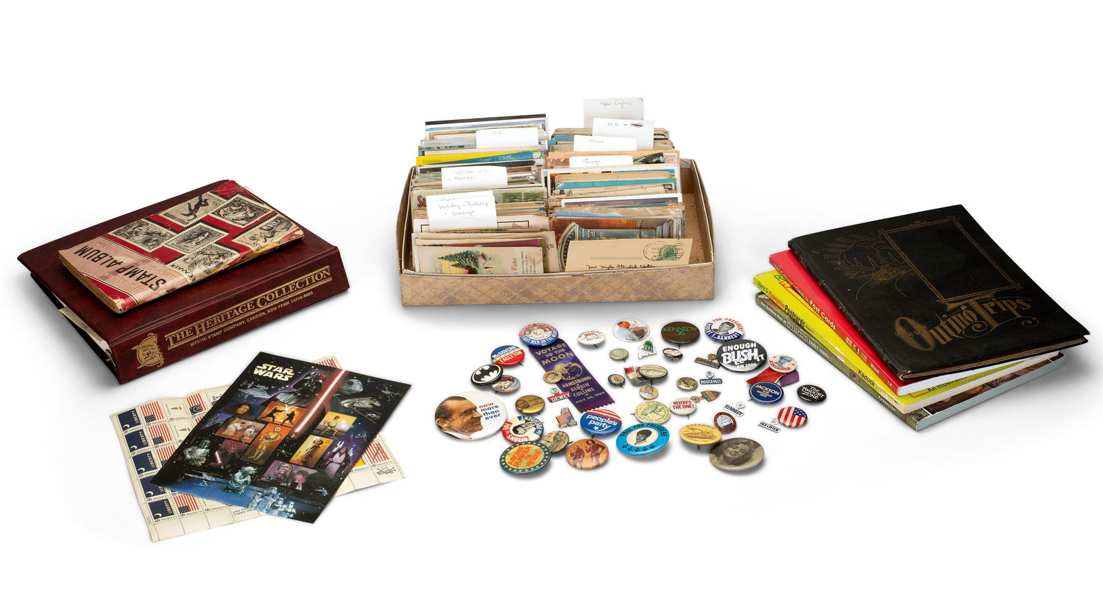 Collection of Stamps, Postcards and Political Buttons (1 of 9)