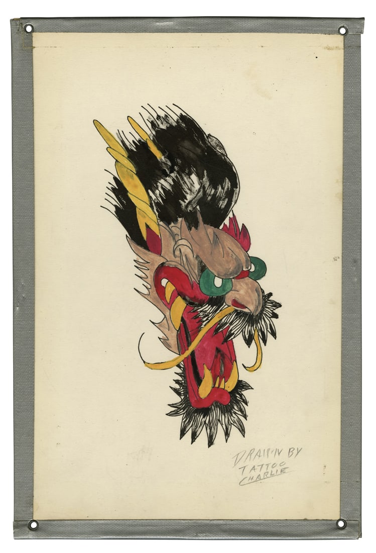 Japanese Dragon Tattoo Design by Tattoo Charlie Geizer (Baltimore, ca. 1975) (1 of 2)