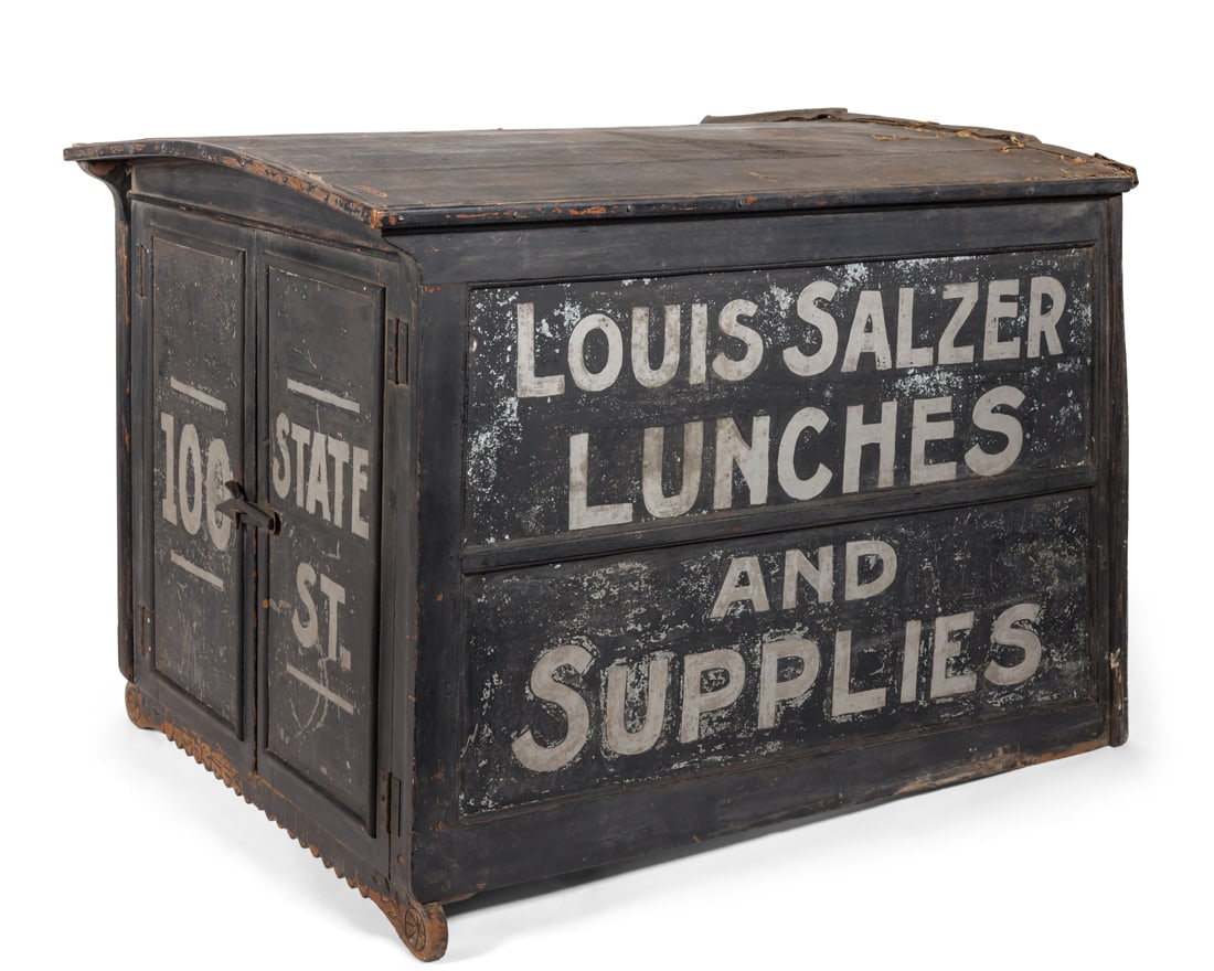 Louis Salzer Lunches and Supplies Trade Sign Wagon Topper (Auburn, New York, ca. 1900) (1 of 7)