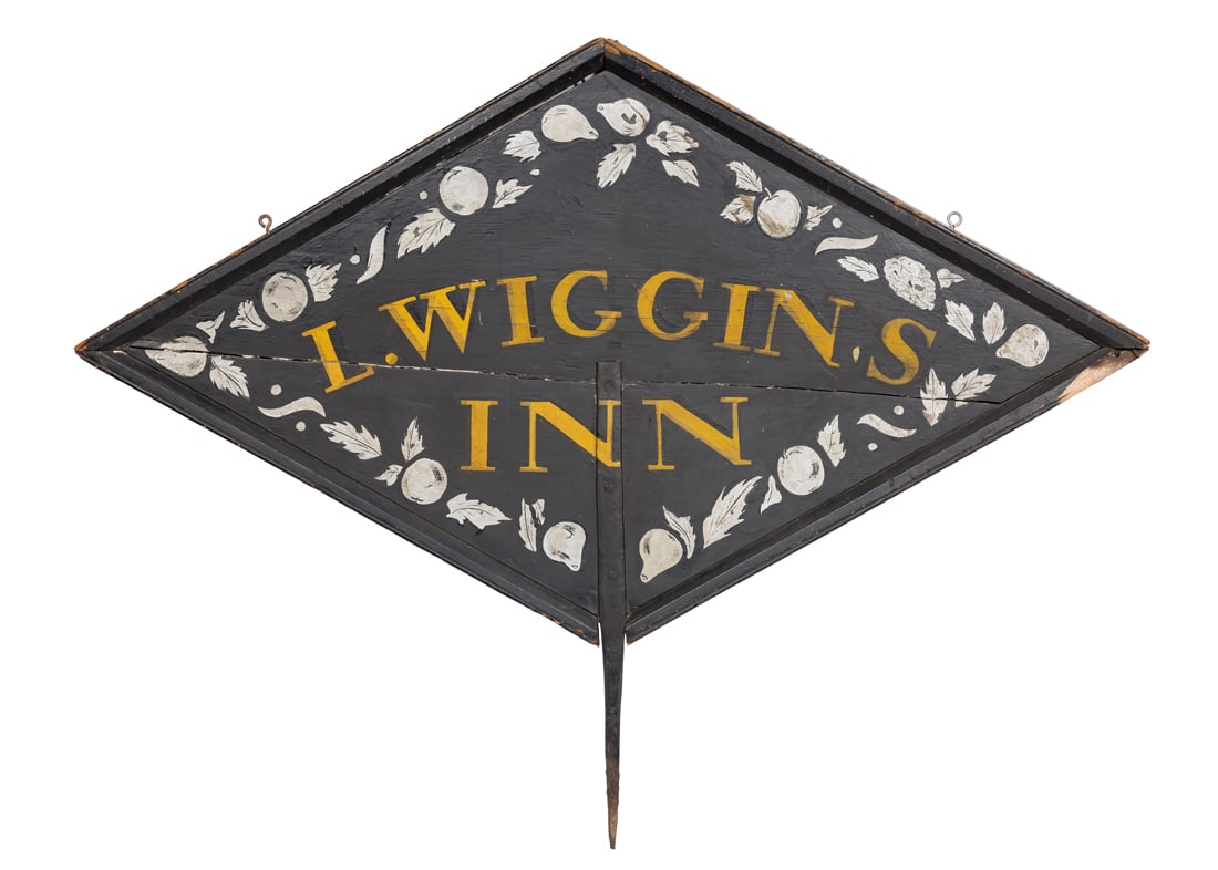 Wiggins Inn Painted Tavern Sign (19th or early 20th century) (1 of 2)