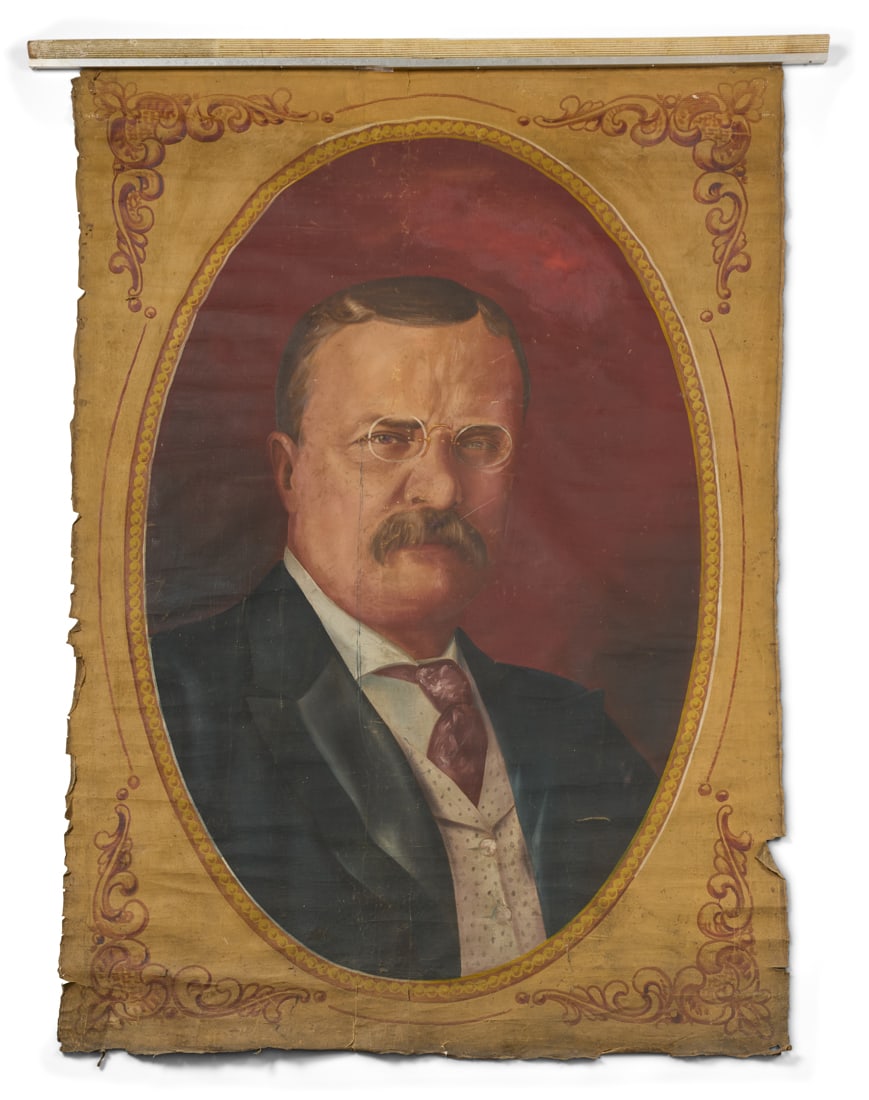 Monumental Teddy Roosevelt Presidential Campaign Banner (America, ca. 1904) (1 of 1)