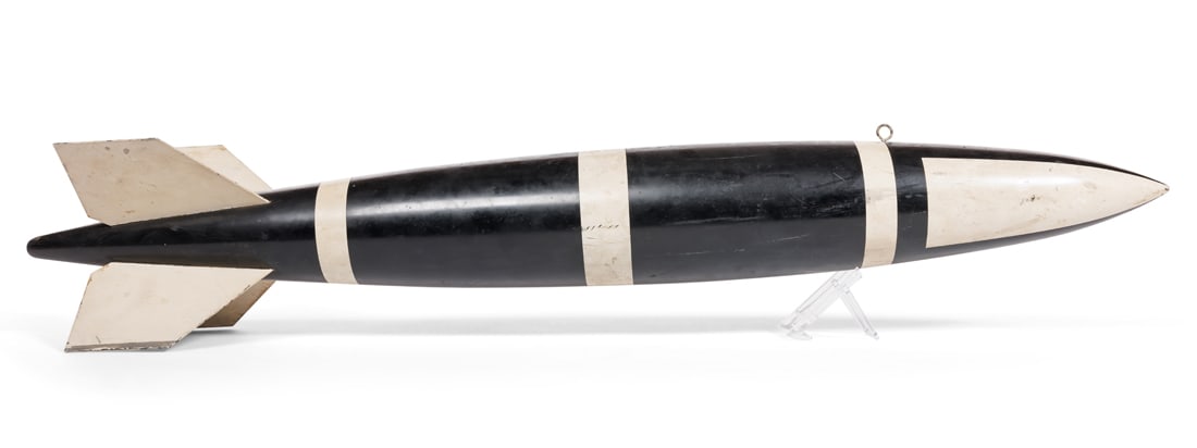 Painted Wood Model Rocket or Test Missile (America, 20th century) (1 of 4)
