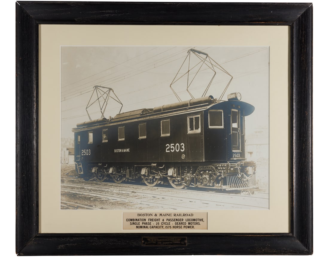 Large Promotional Photograph of Boston & Maine Railroad Electric Tunnel Engine (1 of 2)