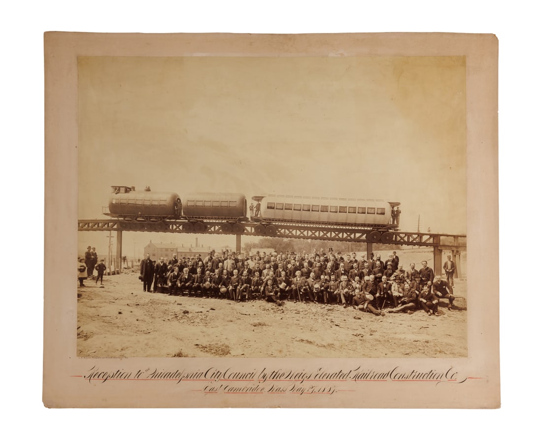 Exceptional Mammoth Albumen Photograph of Meigs Elevated Railway (East Cambridge, Massachusetts, (1 of 2)