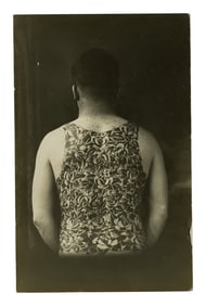 Postcard of Man Tattooed by Lew "The Jew" Alberts (New York, ca. 1920) 5 1/2 x 3 1/2 in. (14 x 8.9