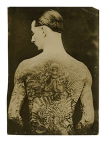 Postcard of Man Tattooed by Charlie Wagner (New York, ca. 1922) 5 x 3 1/2 in. (12.7 x 8.9 cm.)