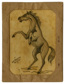 Rearing Horse Tattoo Design by 'Denver' Ed Smith (New York, ca. 1920) 6 x 4 1/2 in. (15.2 x 11.4