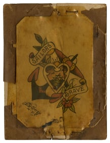 "Sailors Grave" Tattoo Design by 'Denver' Ed Smith (New York, ca. 1920) 6 x 4 1/2 in. (15.2 x 11.4