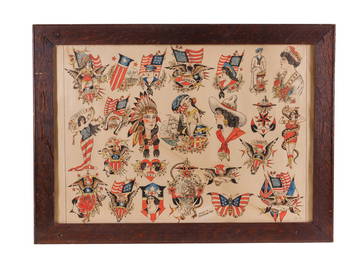 US Navy and Other Tattoo Designs by J.F. Barber (Detroit, ca. 1921) Frame: 21 1/2 x 29 1/2 in. (54.6