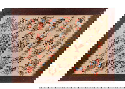 US Navy and Other Tattoo Designs by J.F. Barber (Detroit, ca. 1921) Frame: 21 1/2 x 29 1/2 in. (54.6: US Navy and Other Tattoo Designs by J.F. Barber(Detroit, ca. 1921)An exceptional hand-painted sheet of tattoo flash by Jesse Frederick Barber (1879-1970), Detroit, Michigan, ca. 1921. Barber was a pio