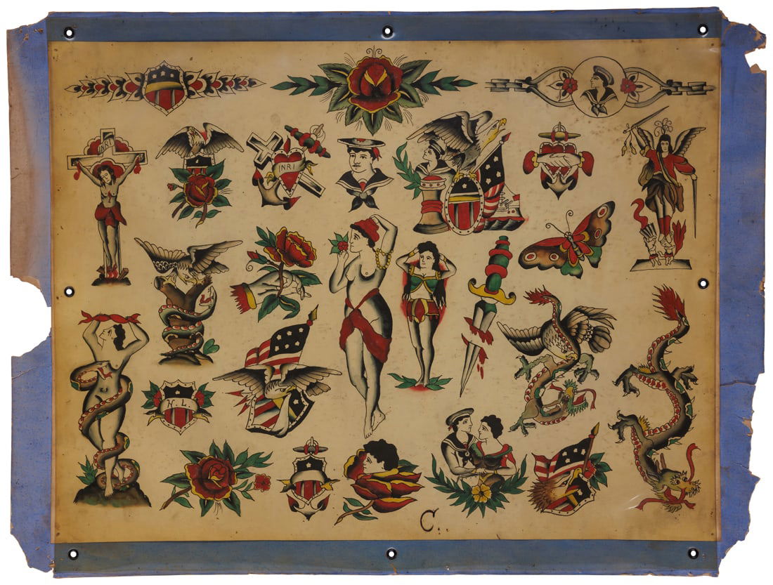Dragons, Snakes, and Other Traditional Designs by Bowery Tattoo Artist (New York, ca. 1910) Overall: (1 of 2)