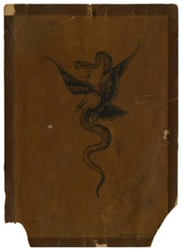 Dragon and Eagle Tattoo Design by Bob Wicks (New York, ca. 1920) 9 x 6 1/4 in. (22.9 x 15.9 cm.)