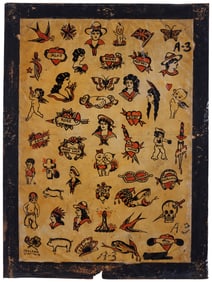 Royal Canadian Navy and Other Tattoo Designs by Fred Baldwin (Halifax, ca. 1940) 21 3/4 x 15 in.