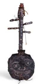 Moon Face Devil Banjo by Tattoo Artist Gus Wagner (Kansas, ca. 1925) 26 1/2 x 9 x 5 in. (67.3 x 22.9