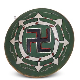 Whirling Log Bowl by Tattoo Artist Gus Wagner (Kansas, ca. 1925) 14 3/4 x 4 1/2 in. (37.5 x 11.4
