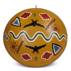 Native American Bowl by Tattoo Artist Gus Wagner (Kansas, ca. 1920) 14 1/2 x 6 in. (36.8 x 15.2 cm.)
