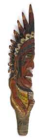 Indian Chief by Tattoo Artist Gus Wagner (Kansas, ca. 1925) 20 1/2 x 4 1/4 in. (52.1 x 10.8 cm.)