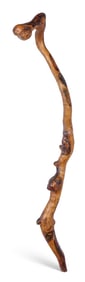 Face Cane by Tattoo Artist Gus Wagner (Kansas, ca. 1925) 37 in. (94 cm.)