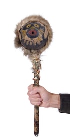 Monkey Rattle by Tattoo Artist Gus Wagner (Kansas, ca. 1925) Length: 20 in. (x 50.8 cm.)