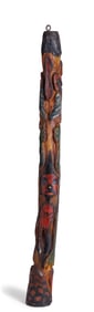 Devil and Frog Totem Pole by Tattoo Artist Gus Wagner (Kansas, ca. 1925) 25 1/4 x 3 x 2 3/4 in.