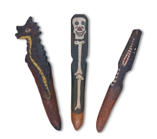 Skeleton, Alligator, and Seahorse Letter Openers by Tattoo Artist Gus Wagner (Kansas, ca. 1925) 7