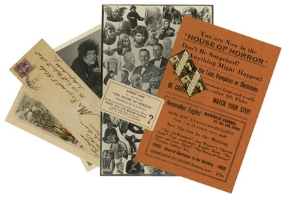 Gus Wagner and Raymond Blake Sideshow Ephemera and Photos (Missouri, ca. 1935) Largest photo: 9 3/4