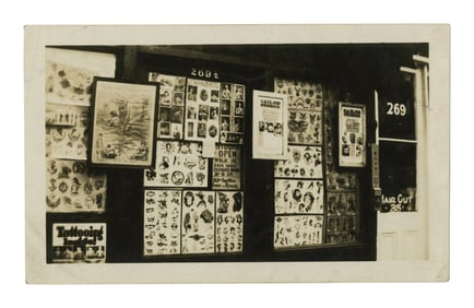 Tattoo Shop of "Sailor" George Fosdick (Portland, Oregon, ca. 1925) 3 1/2 x 5 1/4 in. (8.9 x 13.3