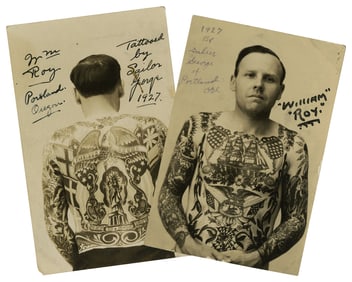 Postcards of William Roy, Tattooed by "Sailor" George Fosdick (Portland, Oregon, 1927) 5 1/2 x 3 1/2