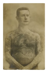 Postcard of "Oregon" Ben, Tattooed by Hugo Spitzer (Seattle, ca. 1915) 5 1/2 x 3 1/2 in. (14 x 8.9
