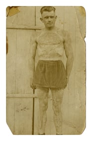 Postcard of Tattoo Artist Joe Darpel (America, ca. 1925) 5 1/2 x 3 1/2 in. (14 x 8.9 cm.)