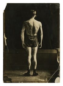 Photograph of Tattoo Artist Joe Darpel (America, ca. 1925) 6 3/4 x 4 3/4 in. (17.1 x 12.1 cm.)