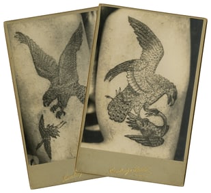 British Cabinet Cards of Bicep Tattoos (Cambridge, England, ca. 1900) 6 1/2 x 5 1/2 in. (16.5 x 14