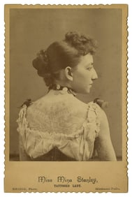 Cabinet Card of Tattooed Lady Mina Stanley (Maine, ca. 1890) 6 1/2 x 5 1/2 in. (16.5 x 14 cm.)