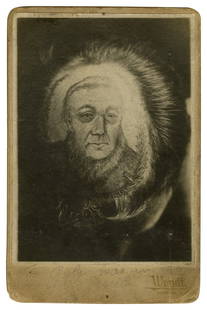 Cabinet Card of Paul Kruger Tattoo on John Clark (New York, ca. 1914) 6 1/2 x 4 1/2 in. (16.5 x 11.4: Cabinet Card of Paul Kruger Tattoo on John Clark(New York, ca. 1914)Depicting South African President Paul Kruger on the head of tattoo artist John T. Clark (1871-1918), tattooed in Johannesburg by Br