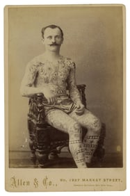 Cabinet Card Photograph of Tattooed Man (San Francisco, ca. 1888) 6 1/2 x 4 1/2 in. (16.5 x 11.4