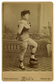 Cabinet Card of Tattooed Lady Annie Howard (Chicago, ca. 1890) 6 1/2 x 4 1/2 in. (16.5 x 11.4 cm.)