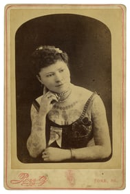 Cabinet Card of Tattooed Lady Lulu Baum (York, Pennsylvania, ca. 1890) 6 1/2 x 4 1/2 in. (16.5 x