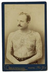 Cabinet Card of Tattooed Man Jacob Hildebrandt (New York, ca. 1890) 6 1/2 x 4 1/2 in. (16.5 x 11.4