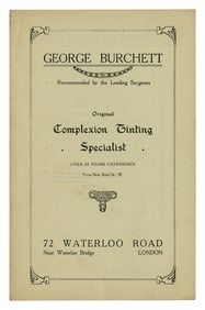 George Burchett, Tattoo Complexion Tinting Specialist (London, ca. 1915) 8 1/2 x 5 1/4 in. (21.6 x